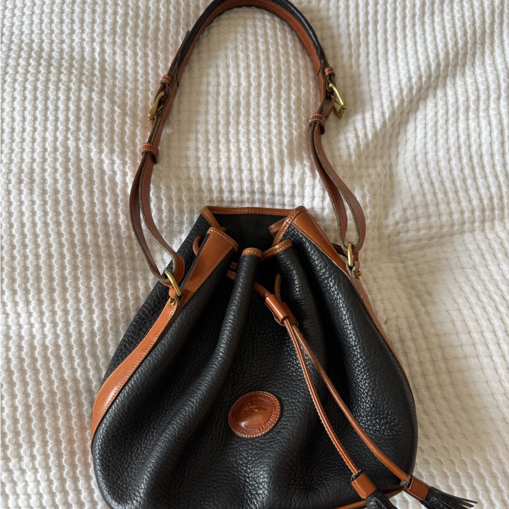 Dooney & Bourke Black and Brown Shoulder Bag